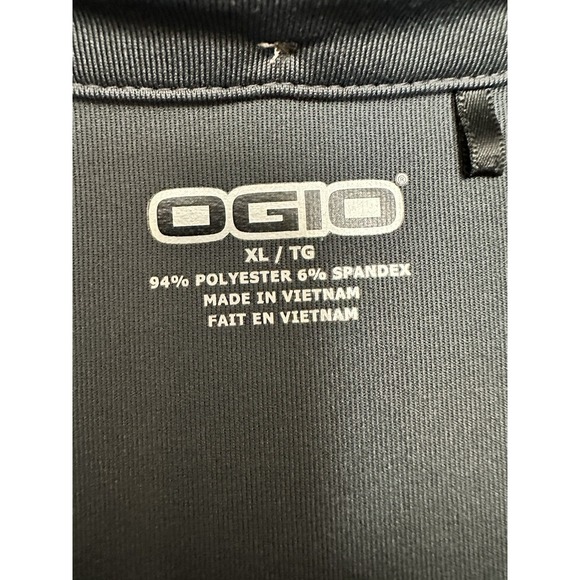 OGIO Men's Dark Grey 3/4 Sleeve Performance Golf Polo Shirt Button Collar-Size M - Picture 3 of 16